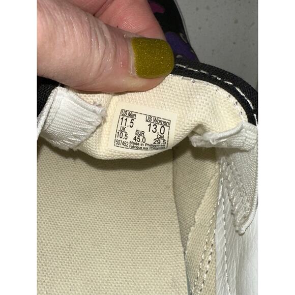 Vans Unisex Men 11.5 Women 13 Canvas Slip on Trippy Drip Skulls Mushrooms Retro - Picture 5 of 10